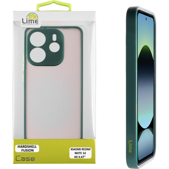 Lime Successories Lime ���� Xiaomi Redmi Note 14 4G 6.67'' Hardshell Fusion Full Camera Protection Green With Yellow KEYS