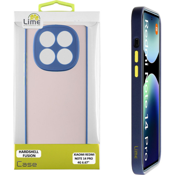 Lime Successories Lime ���� Xiaomi Redmi Note 14 Pro 4G 6.67'' Hardshell Fusion Full Camera Protection Blue With Yellow KEYS