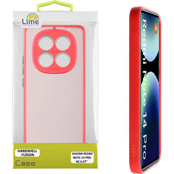 Lime Successories Lime ���� Xiaomi Redmi Note 14 Pro 4G 6.67'' Hardshell Fusion Full Camera Protection Red With Black KEYS