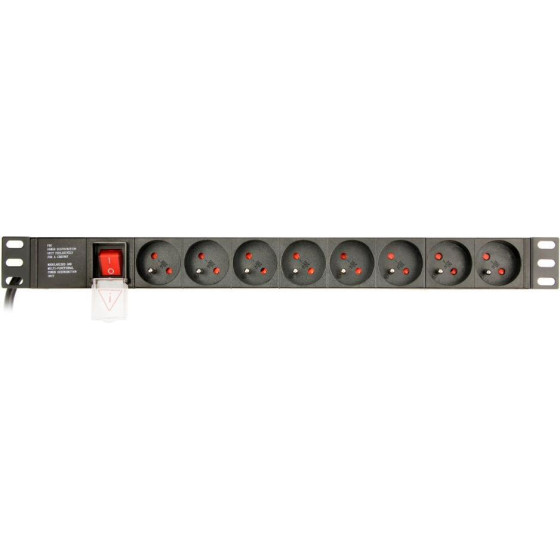 Gembird Rack Power Distribution Unit (Pdu), 8 Fr Sockets, 1u, 16a, Schuko Plug 3m - (EG-PDU-014-F)