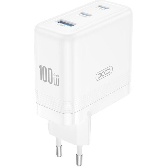 XO ��������� 100W GAN, 2 ����� TYPE-C, 1 ���� USB, ������ - (CE35)