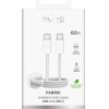 Puro Fabrik 4 240W Braided USB-C - USB-C 1m Cable - White - (PUCCC240WFABK4WHI)
