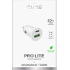 Puro Pro Lite Car Charger 1x USB-A + 1x USB-C Power Delivery 20W - White - (PUMCHUSBAC20WWHI)