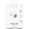 Puro Pro Lite Car Charger 2x USB-A 10W - White - (PUMCHUSB2A10WWHI)
