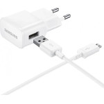 Samsung EP-TA50EWe 8W USB-A Wall Charger With Microusb Cable ECB-DU4AWe (Bulk - Replacement Packaging) - White - (EP-TA50EWe + ECB-DU4AWE)