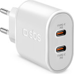 SBS Travel Charger 2 Ports Type C Pd 20W White - (TRPD20CCW)