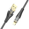 Hoco Cable Usb A To Lightning 2,4A 1,2 m U121 Black transparent