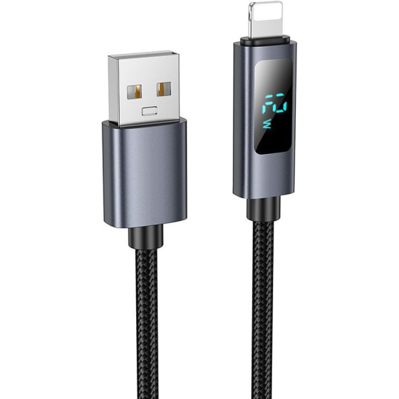 Hoco Cable Usb A To Lightning 2,4A With Display 1 m X112 black