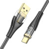 Hoco Cable Usb A To Usb C 2,4A 1,2 m U121 Black transparent