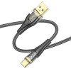 Hoco Cable Usb A To Usb C 2,4A 1,2 m U121 Black transparent