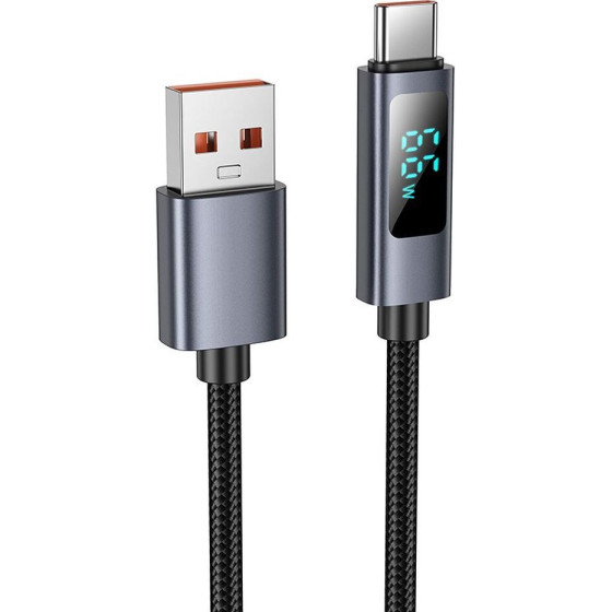 Hoco Cable Usb A To Usb C 5A With Display 1 m X112 black