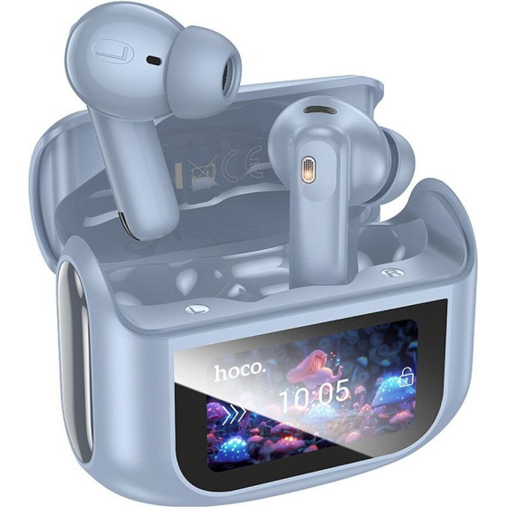 Hoco Wireless Earphones Bluetooth With Touch Screen Tws Anc + Enc EQ21 Blue star