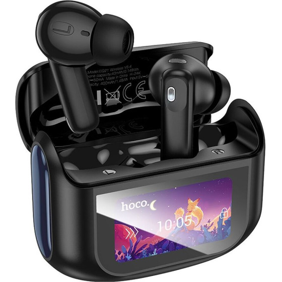 Hoco Wireless Earphones Bluetooth With Touch Screen Tws Anc + Enc EQ21 Midnight black