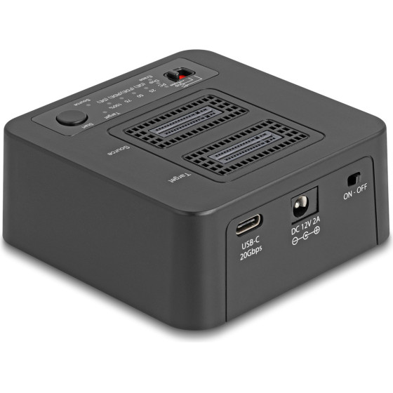 DeLock Docking Station ��� 2x M.2 Nvme SSD, clone/Erase function, 20Gbps, ����� - (64300)