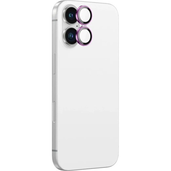AmazingThing Ar Aluminum 2 Lens Glass With Camera Lens Frame For Iphone 16 / 16 Plus - Pink - (IP16CAM2PGLA)