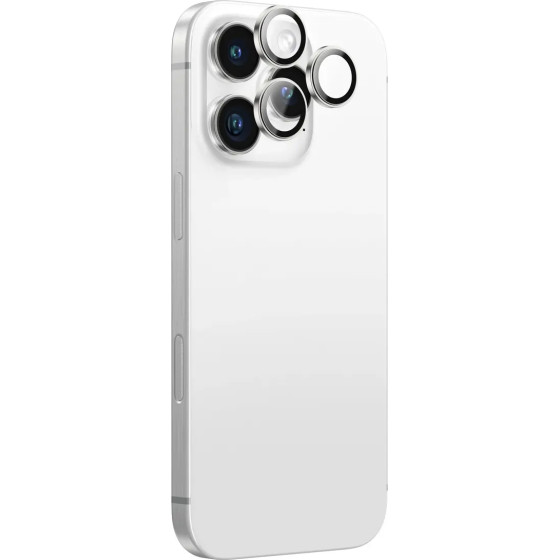 AmazingThing Ar Aluminum 3 Lens Glass With Camera Lens Frame For Iphone 16 Pro / 16 Pro Max - Silver - (IP16CAM3SGLA)