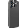 AmazingThing Aviation-Grade Alloy Tempered Glass Lens For Iphone 16 Pro / 16 Pro Max Camera Lens - Black - (IP16CAMPBKGLA)