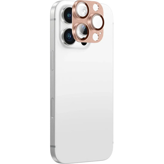 AmazingThing Aviation-Grade Alloy Tempered Glass Lens For Iphone 16 Pro / 16 Pro Max Camera Lens - Rose Gold - (IP16CAMPGGLA)