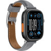 AmazingThing Class Band Leather Strap For Apple Watch 45 / 46 / 49 Mm - Gray - (TGL49BK)