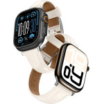 AmazingThing Class Band Leather Strap For Apple Watch 45 / 46 / 49 Mm - Light Beige - (TGL49WH)