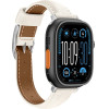 AmazingThing Class Band Leather Strap For Apple Watch 45 / 46 / 49 Mm - Light Beige - (TGL49WH)
