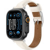 AmazingThing Class Band Leather Strap For Apple Watch 45 / 46 / 49 Mm - Light Beige - (TGL49WH)
