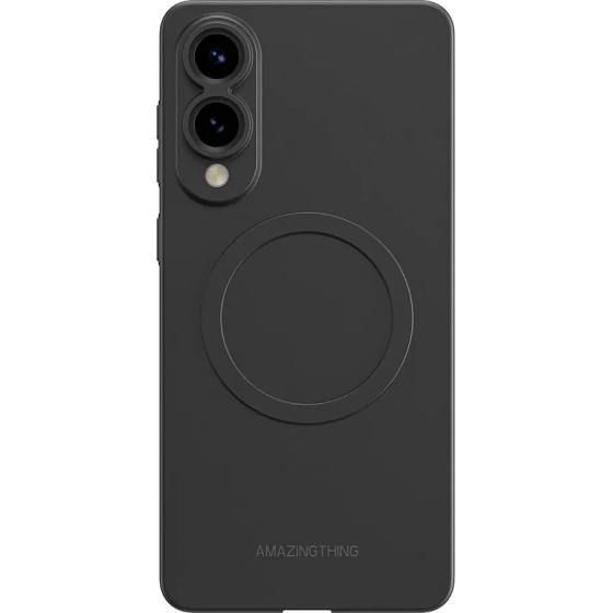 AmazingThing Minimal Air Case With Magnetic Ring For Samsung Galaxy S25 Edge - Black - (S25EAMBK)