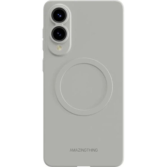AmazingThing Minimal Air Case With Magnetic Ring For Samsung Galaxy S25 Edge - Gray - (S25EAMGY)
