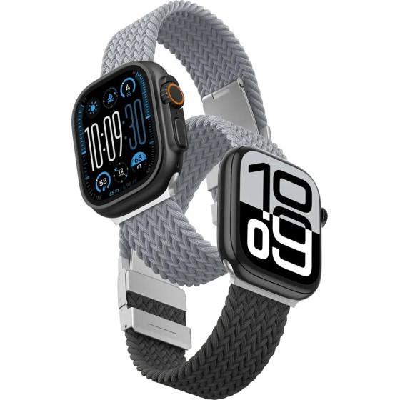 AmazingThing Set Of 2 Blend Band For Apple Watch 45/46/49mm - Grey-Black/Grey - (TW49GB)