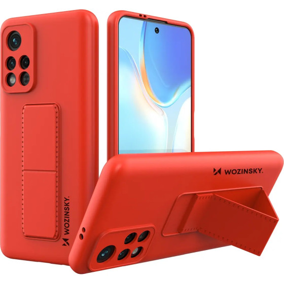 Wozinsky Kickstand Case Silicone Stand Cover For Xiaomi Redmi Note 11S / Note 11 Red - (Wozinsky Kickstand Xiaomi Redmi Note 11/11S Global Red)