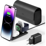 ESR - Premium 3in1 Travel Wireless Charging Set (2C569) - With Bag Accessories, For iPhone, Mfi Apple Watch, AirPods, Qi2 15W - Black