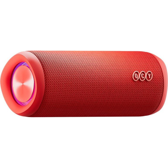 QCY SP7 Red - Portable Bluetooth Speaker w Stereo Sound 40W, Mic For Calls, Rgb Light Show - (QCY-SP7 Red)