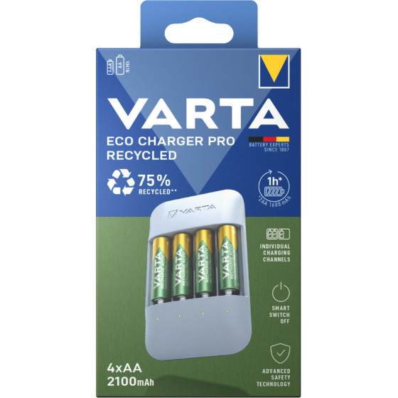 Varta Eco Charger Pro Recycled + 4xAa 2.100mAh