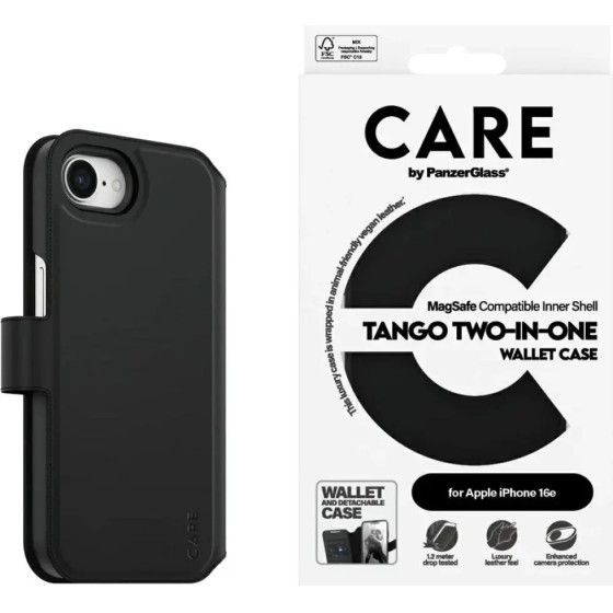 PanzerGlass Care By Feature Tango 2in1 Wallet Case For Iphone 16e - Black - (PAN001133-0)
