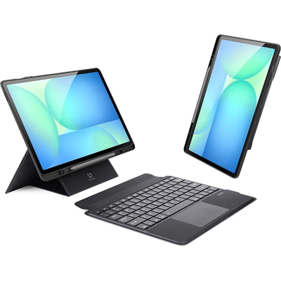 Dux Ducis Case Dk Foldable With Wireless Keyboard For Samsung Tab S10 Fe Plus black