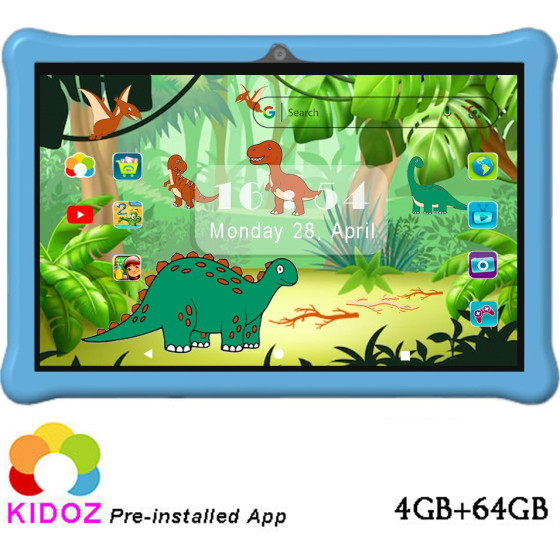 Lamtech OCTA-Core Kid Tablet 10.1' 4GB+64GB Android 14 Sky Blue DINOSAUR'S Jungle - (LAM980299)