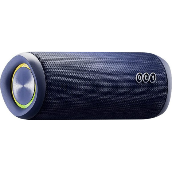 QCY SP7 Blue - Portable Bluetooth Speaker w Stereo Sound 40W, Mic For Calls, Rgb Light Show - (QCY-SP7 Blue)