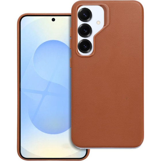 Leather Mag Cover Case For Samsung S25 Brown OEM