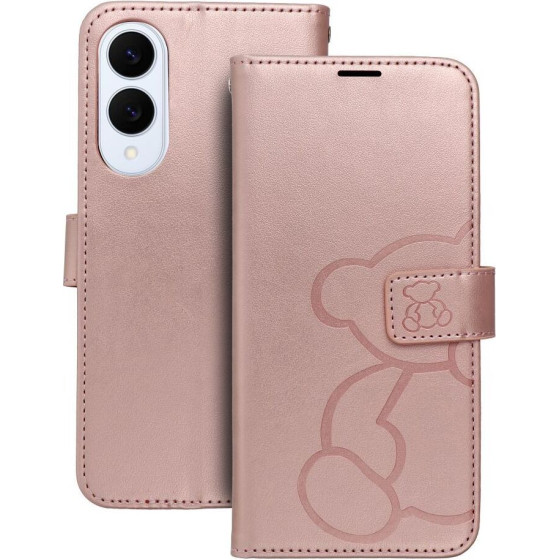 Mezzo Book Case For Samsung S25 Edge Teddy Bear Rose Gold OEM