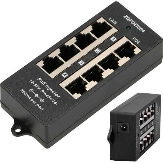 EXTRALINK 4 Port | Poe Injector | 4x 100Mb/s RJ45 - (EX.12646)