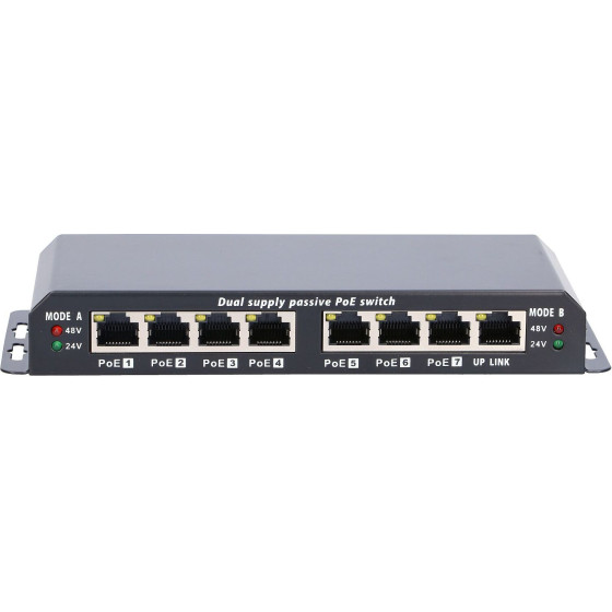 EXTRALINK 8-7 Poe | Poe Switch | 7x 100Mb/s PoE, 1x Uplink RJ45, Power Supply 24V 2.5A - (EX.2053)