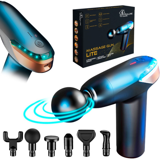 EXTRALINK Massage Gun Lite | Massage Gun | 3200 RPM, 6 Interchangeable Tips - (MSG-02-LITE)