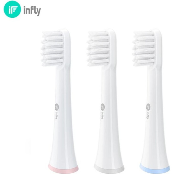 INFLY P20C | Toothbrush Head | 3 Pack - (P20CBLHEADS3P)