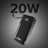 SBS Powerbank 10000 Mah 20W With built-In USB-C Cable And Digital Display - Black - (TTBB10000LCDTCPD20K)