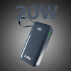 SBS Powerbank 10000 Mah 20W With built-In USB-C Cable And Digital Display - Dark Gray - (TTBB10000LCDTCPD20B)