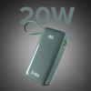 SBS Powerbank 10000 Mah 20W With built-In USB-C Cable And Digital Display - Gray - (TTBB10000LCDTCPD20A)