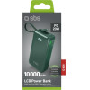 SBS Powerbank 10000 Mah 20W With built-In USB-C Cable And Digital Display - Green - (TTBB10000LCDTCPD20G)