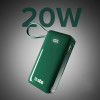 SBS Powerbank 10000 Mah 20W With built-In USB-C Cable And Digital Display - Green - (TTBB10000LCDTCPD20G)