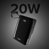 SBS Powerbank 20000 Mah 20W With built-In USB-C Cable And Digital Display - Black - (TTBB20000LCDTCPD20K)