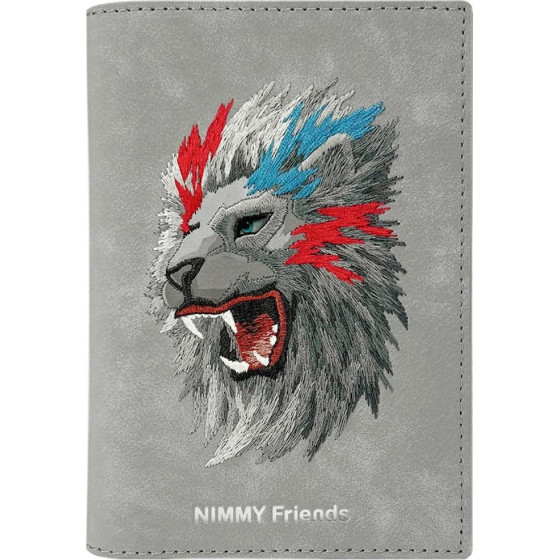 Nimmy Passport case wallet Raptor Lion grey - (N-XM-HZB-056)